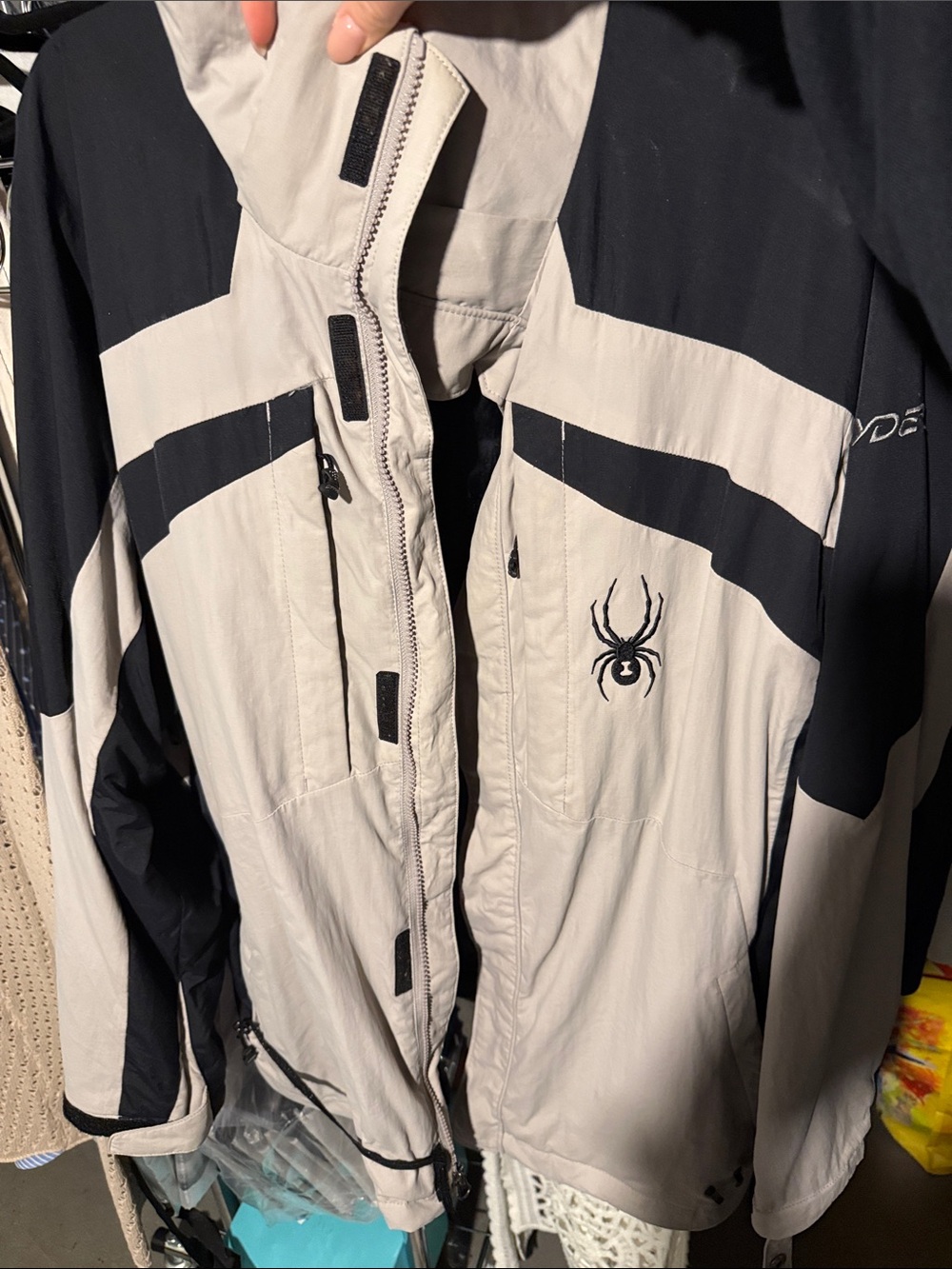 Spyder Black and Light Gray Two-Tone Ski Jacket